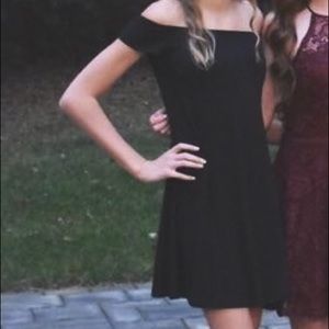 black mini dress